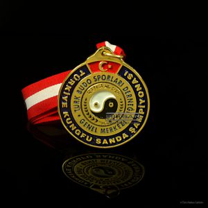 özel döküm madalya renkli budo 7046