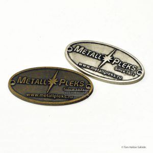 Metal zamak etiket