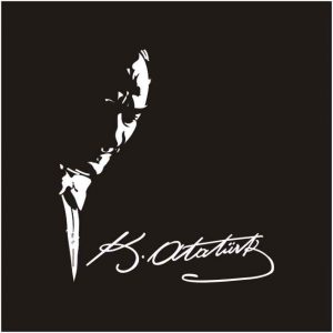 Atatürk silüeti ve imzası araç folyosu