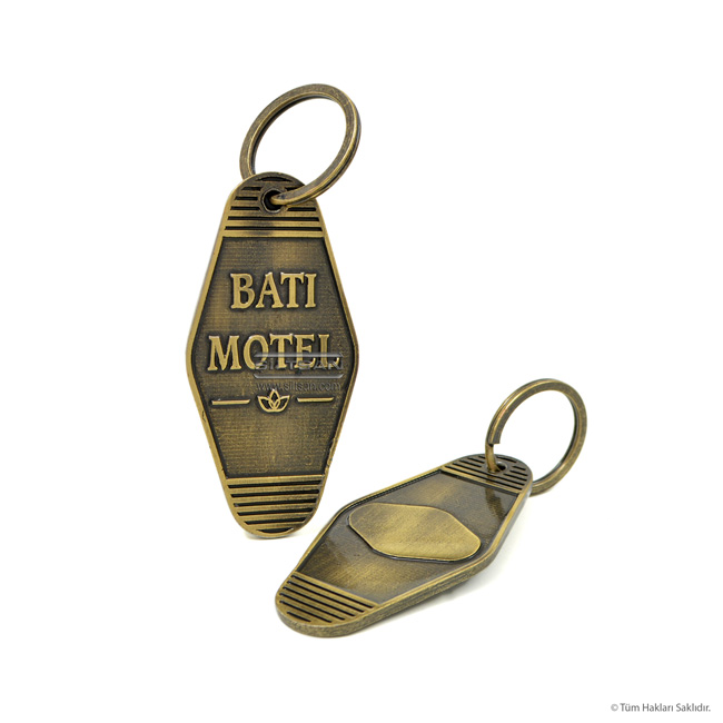 dokum-motel-anahtarligi-zamak-antik-sari-0148 Döküm motel anahtarlığı